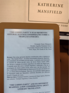 The Garden Party, by Katherine Mansfield, and its different readings (article about literary translation)